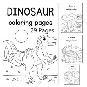 Dinosaur Coloring Pages with Names all 29 Pages