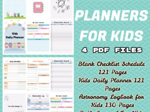 All 4 Planners Bundle for Kids – Ultimate Organization & Learning Set!