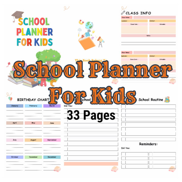 33 School Planner for Kids