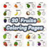30-Page Fruits Coloring Book