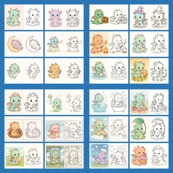 Baby Dragons Coloring Book For Kids